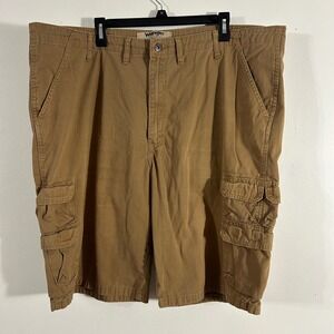 Wrangler Authentics Cargo Shorts Mens 44 Khaki Brown ZM6BSAO Cotton WORKWEAR